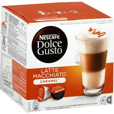 Café  8 capsules Latte Macchiato saveur caramel Dolce Gusto Nescafé