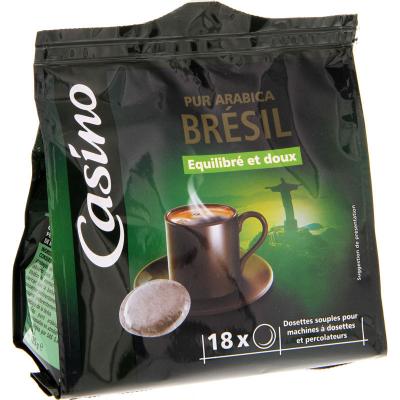 Café 18 dosettes souples pur arabica du Brésil Casino