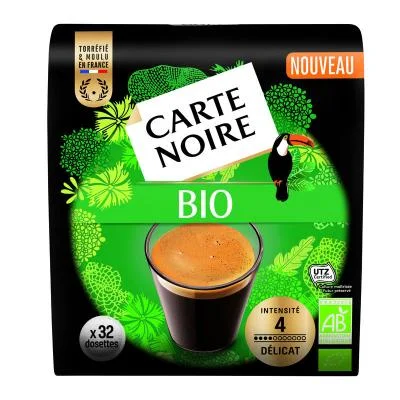 Café 32 dosettes souple pur Arabica bio Carte Noire