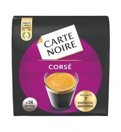 Café 36 dosettes souples corsé n°6 Carte Noire