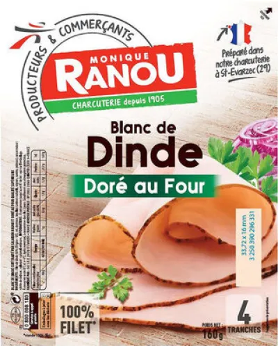 Blanc de dinde sup 4t 160g Monique Ranou