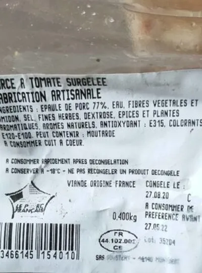 Farce à la tomate surgelée 400 g 