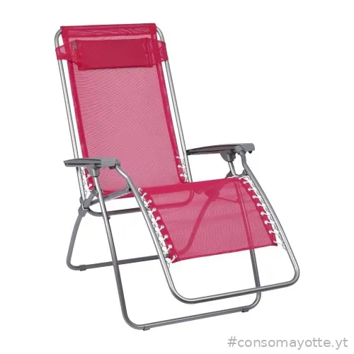 Fauteuil transat textilène · Rouge Terre Jardin