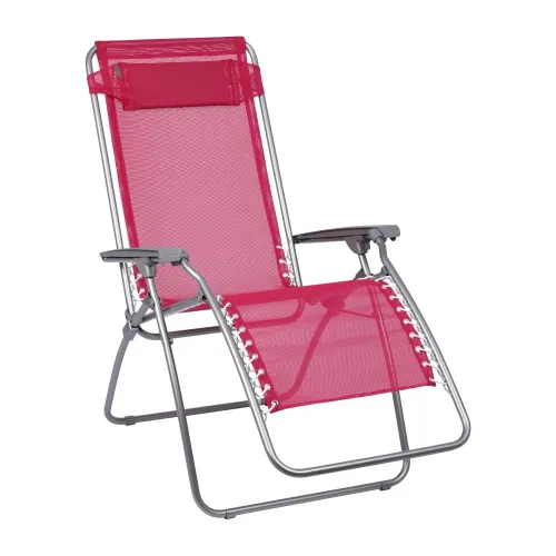 Fauteuil transat textilène · Rouge Terre Jardin