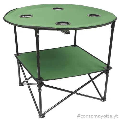 Table pique-nique pliante avec étagère · Vert Terre Jardin