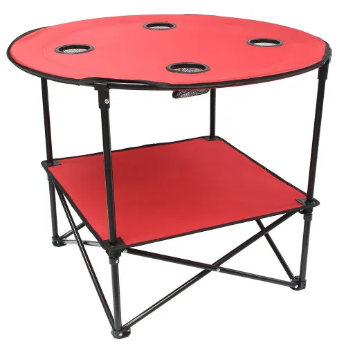 Table pique-nique pliante avec étagère · Rouge Terre Jardin