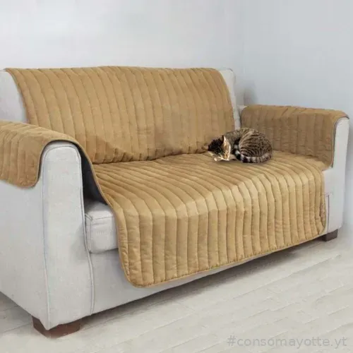 Couvre fauteuil et canapé waterproof · Marron / 3 places Facilitys