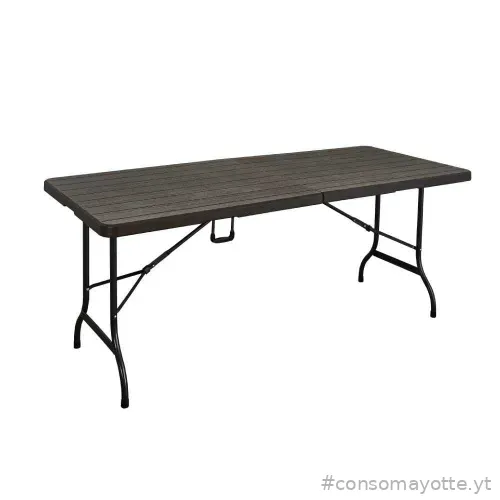 Table pliante imitation lattes bois Terre Jardin