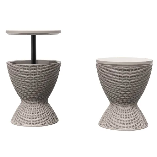 Table bar glacière rotin 30l Terre Jardin