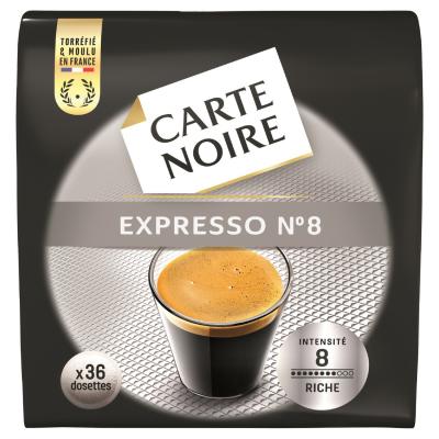 Café 36 dosettes souples expresso n°8 Carte Noire