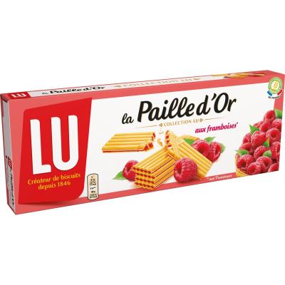 La paille d’or goût framboise Lu